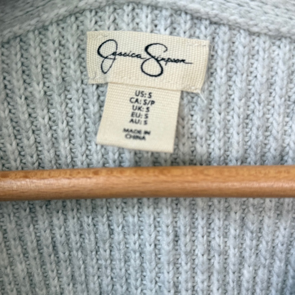 Jessica Simpson Button Up Knit Cardigan Gray size Small - Picture 3 of 10